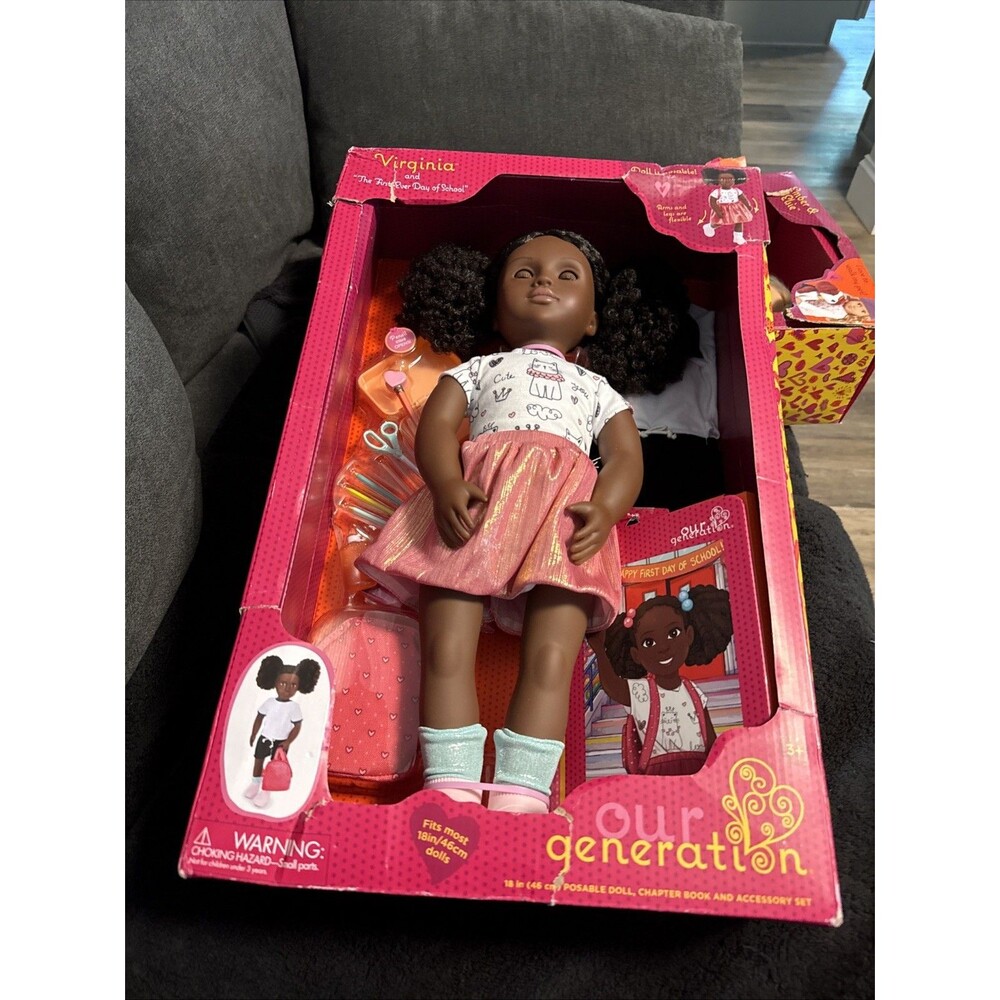 Our Generation Virginia Posable 18'' School Doll with Storybook &